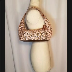 Susan Faris leopard print shoulder bag